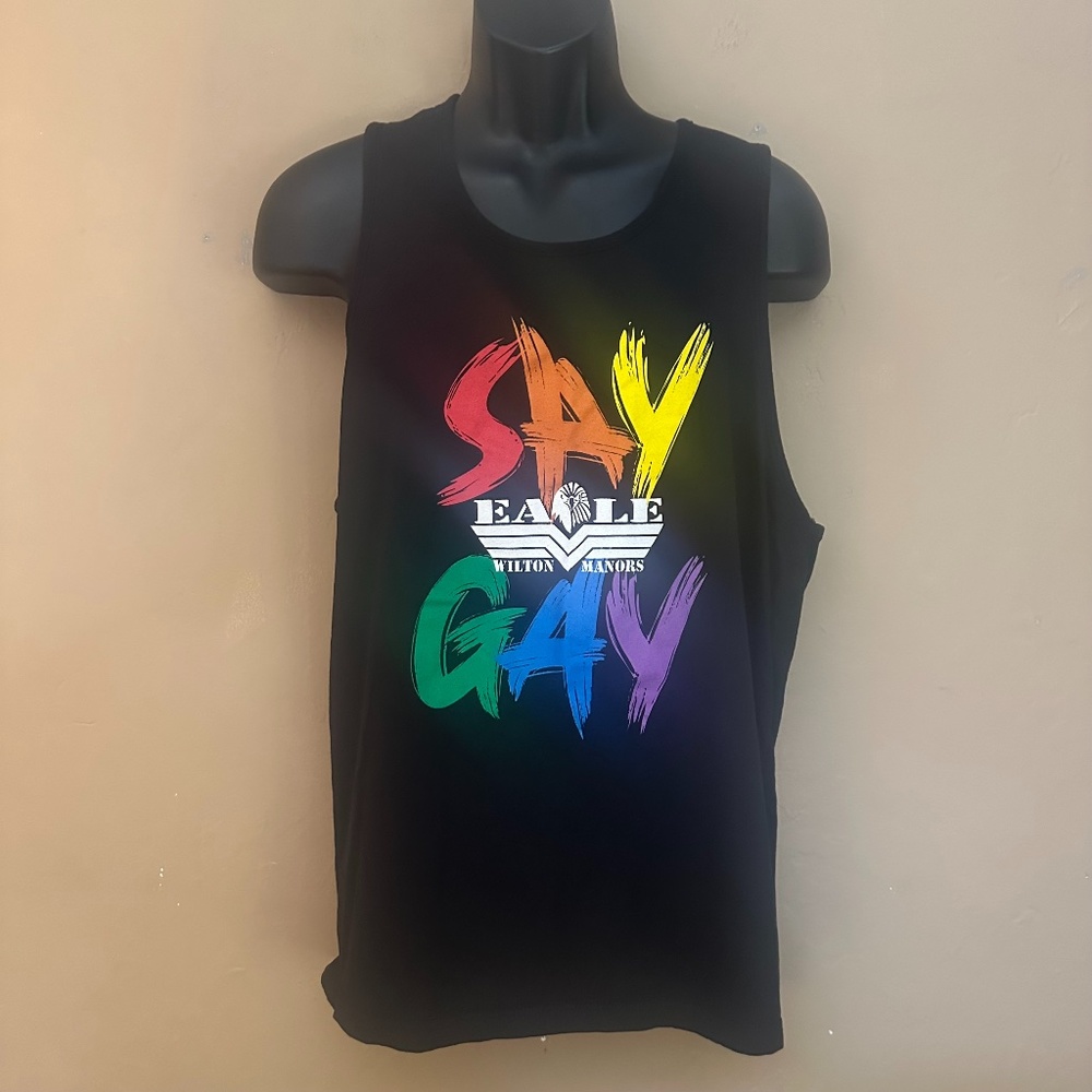 SAY GAY Wilton Manors Eagle T Shirt Gently worn 100% cotton